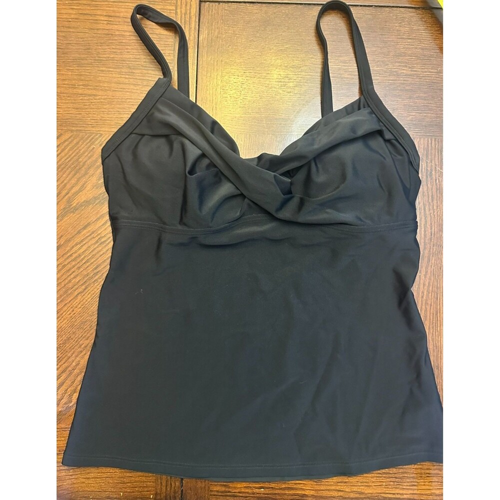 Athleta 36 B/C Black Swim Top Twister Tankini Swim Tank Top Athlesiure Beach Vac